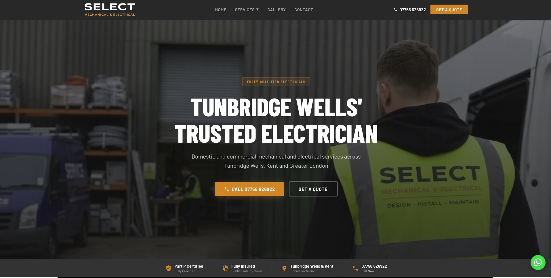 Select Electrical website design screenshot